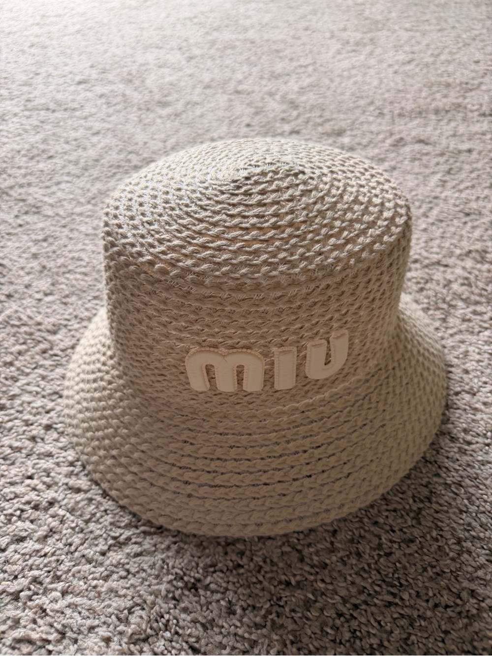 Miu Beige Crochet Bucket Hat